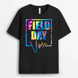 Field Day Vibes Funny Shirt For Teacher Kids Field Day 2022 T-Shirt - Black