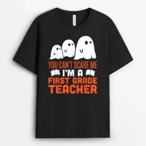 First Grade Teacher - Halloween Ghost T-Shirt - Black