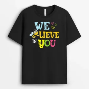 Funny Bee Testing Believe In You Rock The Test Day Teacher T-Shirt - Black