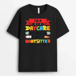 Funny Daycare Provider Children Education Childcare Teacher T-Shirt - Black