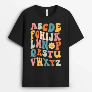 Funny Pre K Kindergarten Hi Alphabet Back To School Teachers T-Shirt - Black