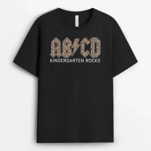 Funny Teacher ABCD Rocks Back To School Kindergarten Rock T-Shirt - Black