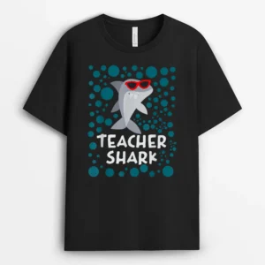 Funny Teacher Shark T-Shirt - Black