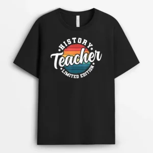 Funny Title Profession Vintage History Teacher T-Shirt - Black