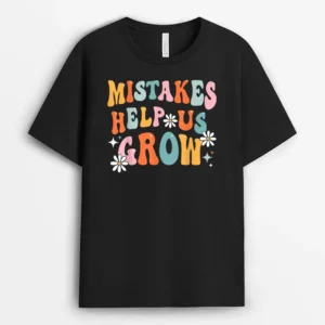 Groovy Growth Mindset Positive Retro Teacher Back To School T-Shirt - Black