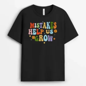 Groovy Growth Mindset Positive Retro Teachers Back To School T-Shirt - Black