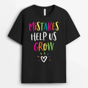 Growth Mindset Positive Back To School Teacher Student T-Shirt - Black