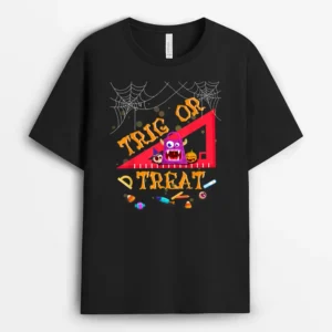 Halloween Math Teacher Trig Or Treat Student Teacher Gifts T-Shirt - Black