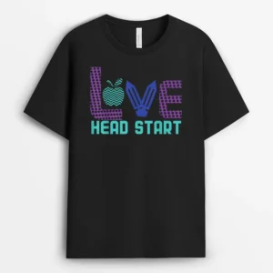 Head Star Love Head Start For Teacher T-Shirt - Black