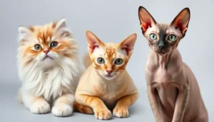 Collage of Persian, Maine Coon, and Sphynx cats, showcasing their diversity and charm.